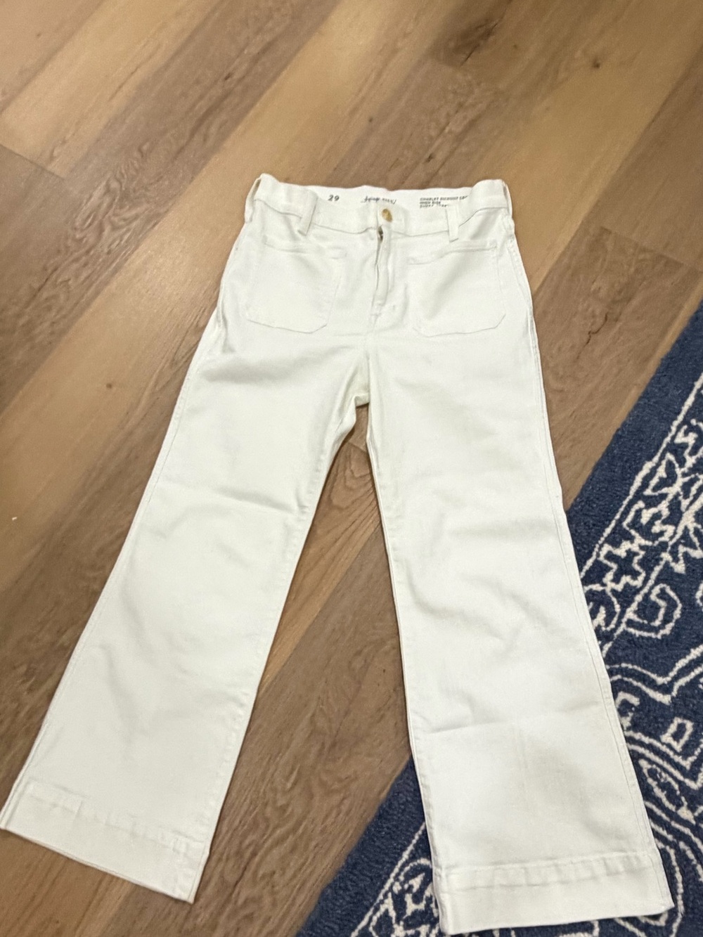 J. Crew White Charley Kickout Crop High-Rise Jeans